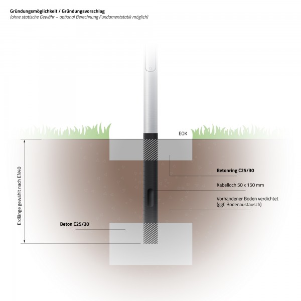 6m Alu-Kameramast - Zopf Ø 76 mm (konisch, Aluminium)