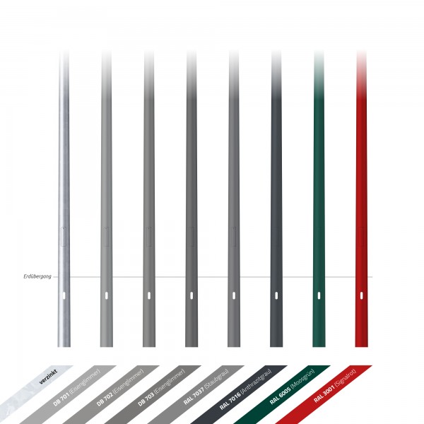14m Sirenenmast, Stahl verzinkt, konisch, Zopf 133 mm - für Feuerwehrsirene & Warnsystem