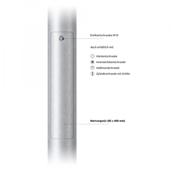 6m WLAN-Mast, zylindrisch abgesetzt, Stahl verzinkt