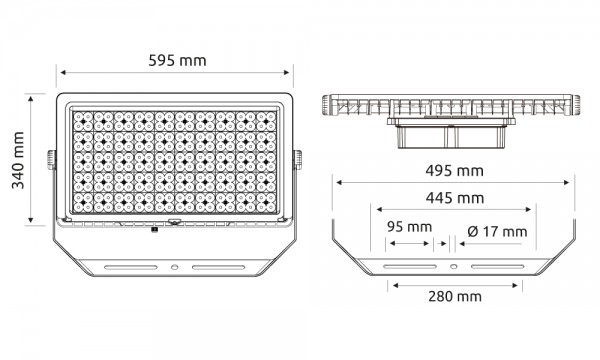 Technische Zeichnung SUNLEDS RME-500 PRO